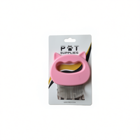 Peigne pour chat en plastique Angelpet, 11 cm, rose, outil de toilettage pratique pour chats