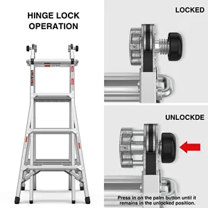 Best-Selling Metal Ladder Multi-Purpose Aluminium Hinge Step Ladder Multiple Feature Folding Material