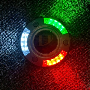 IP68 cubiertas muelles iluminación Exterior Metal Shell <span class=keywords><strong>Solar</strong></span> Road Stud <span class=keywords><strong>Light</strong></span> 3 colores Led advertencia barco marino luces de navegación - Product Image 1