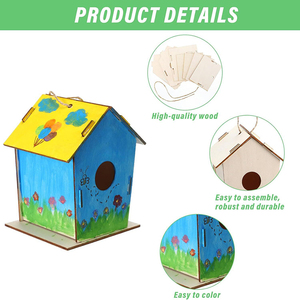 Hoàn hảo tự làm bằng gỗ birdhouse gió kêu vang Kit Vẽ Đồ chơi thiết lập cho trẻ em trai và cô gái cho Phục sinh Đảng ủng hộ giỏ stuffers - Product Image 5