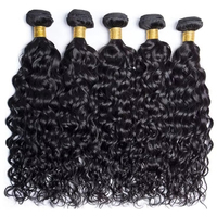 Lots de Cheveux Humains Indiens Naturels Bruts Non Transformés, Cuticules Alignées, Ondulés Type Water Wave, Vente en Gros