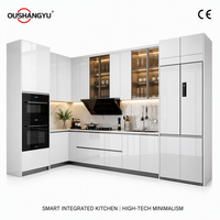Cuisine Intelligente de Luxe Intégrée avec Meubles Électroménager Intégrés et Unités d'Affichage – Cuisine Modulaire Minimaliste High-Tech