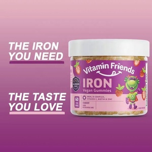Gomitas de Hierro Veganas de Marca Privada OEM para Niños, Libres de Alérgenos, con Complejo B, Vitamina C, Biotina y Zinc - Product Image 2
