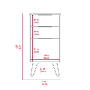 DB Depot E-SHOP ไม้โอ๊คแบบทันสมัยแสงสำหรับห้องนอน Begonia Dresser ที่เหนือกว่า MDF สามลิ้นชักพร้อมกิ๊บขาสำหรับห้องนอน - Product Image 4