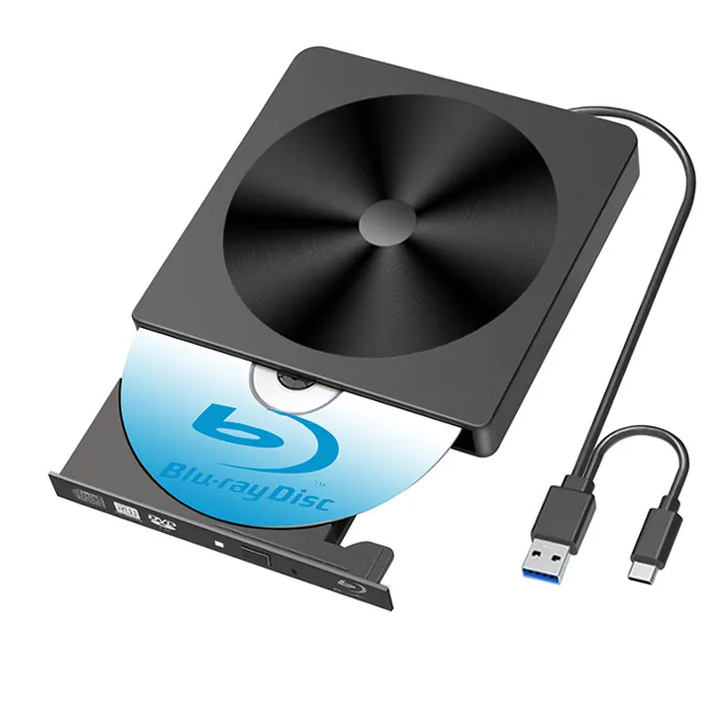 Slim External Optical Drive 4K Blu-Ray Burner USB3.0 DVD Players 3D Blu-Ray Writer Reader CD/DVD Burner
