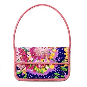 Bolso de Hombro de Lona Bordado con Patrón de Insectos de Dibujos Animados, Bolso de Mano Personalizado con Forma a Medida para Mujer, Actividades Promocionales - Product Image 4