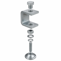 Collier de serrage en C en acier galvanisé sur mesure OEM avec pied pivotant et boulon hexagonal pour fixations d'assemblage métallique de poutres en I/H