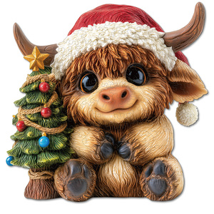 Rompecabezas navideño con diseño de toro, de cartón a todo color, de 51 a 100 piezas, con esquinas onduladas, laminación mate o brillante, unisex, de 8 a 14 años - Product Image 1