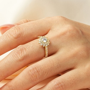 Lead-free Snowflake Imitation Moissanite or 5A Zircon Ring for Women Trendy Jewelry Wholesale Copper Brass Jewellery - Product Image 5