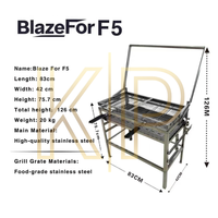 Système de barbecue rotatif BlazeFor, fourgonnettes en acier inoxydable 304 de 40x80cm et pinces offertes pour les fêtes en plein air