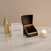 Boîte d'emballage de beauté en papier de qualité supérieure personnalisée, doublure en éponge, laminage mat, boîte noire