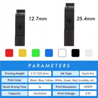 Impresora de Inyección de Tinta Portátil 4POLETECH de 25.4MM con Carcasa de Plástico para Codificar Fechas de Caducidad, Logotipos y Texto en Madera, Metal, Cartón y Vidrio