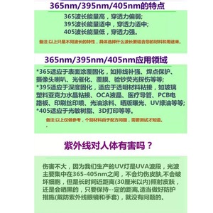 หลอดไฟ LED UV กำลังสูง 10-100 วัตต์ สำหรับการพิมพ์ การสแกน การตรวจจับการปลอมแปลง การตรวจสอบธนบัตร - Product Image 3