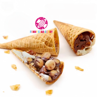 Cône Halal personnalisé pour biscuits au chocolat Cône de crème glacée croustillant au chocolat Boule de sauce Choco Coupe à biscuits pour enfants