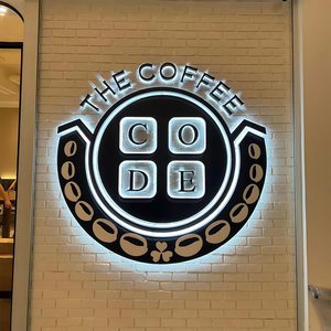 Thiết kế sáng tạo màu đen Acrylic thư biểu tượng cửa hàng signage LED Backlit thư dấu hiệu cho cà phê cửa hàng - Product Image 1