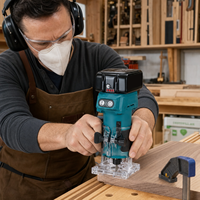 Kit combiné d'outils de travail du bois sans fil 18V 7 pièces avec défonceuse, scie circulaire, cloueuse, raboteuse, 2 batteries et chargeur