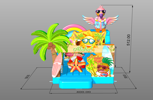 WINSUN Inflatable Tropical Flamingo Bouncy Castle with <b>Slide</b> PVC Waterproof CE for Kids Party Amusement Park Custom Logo - Product Image 6