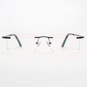 Top105 gran oferta nueva llegada alta calidad oro retro peso ligero cuadrado gafas sin montura marcos ópticos para unisex - Product Image 4