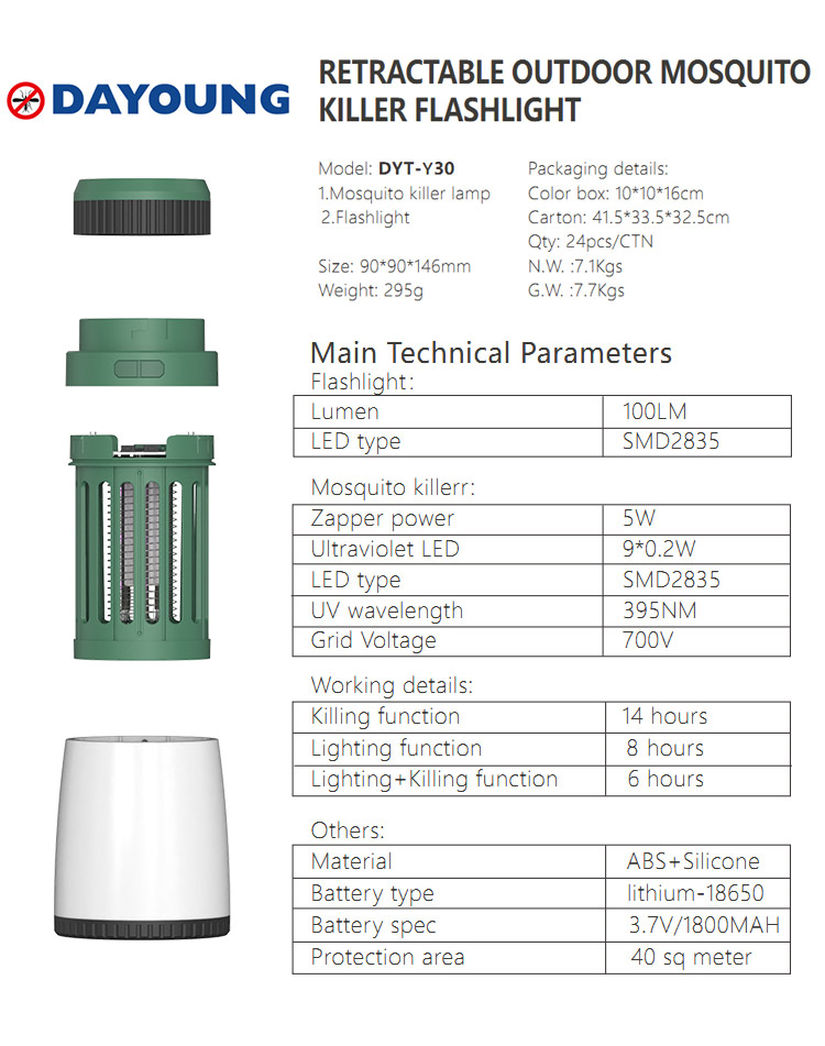 Dayang Flashlight photocatalytic mosquito zapper killer lamp electronic mosquito killer lamp