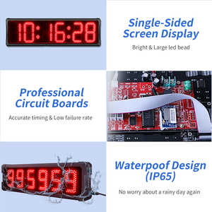 GANXIN Couleur rouge Horloge de course à LED à 6 chiffres <span class=keywords><strong>Chronomètre</strong></span> de 8 pouces à caractère élevé Sports de plein air pour la course à pied Marathon - Product Image 3