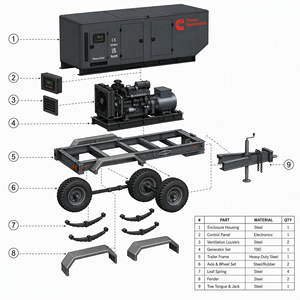 Groupe électrogène diesel Cummins Perkins 60HZ 20kw 30kw 50kw 100kw 200kw 400kw 500kw 800kw 1000kw silencieux - Product Image 3