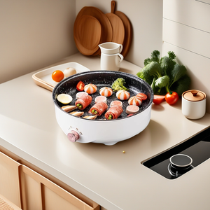 Grill <span class=keywords><strong>électrique</strong></span> BBQ antiadhésif sans fumée, facile à nettoyer, 3 réglages de température, chauffage circulaire complet, motif nid d'abeille, compact, pour la cuisine - Product Image 1