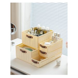Boîte de rangement de cuisine pliable et rétractable avec poignée, organiseurs de tiroirs de bureau empilables en plastique pour armoire - Product Image 6