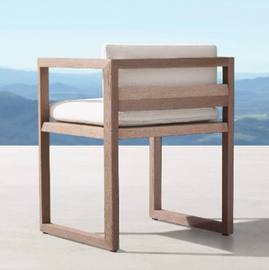 Modern Simple <strong>Teak</strong> <strong>Dining</strong> <strong>Table</strong> and Chair Set Solid Wood Outdoor Furniture for Villa Courtyard Garden - Product Image 3
