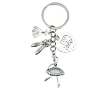 Porte-clés Danseuse de Ballet en Métal avec Breloque Cœur et Chaussure de Pointe, Cadeau pour les Amateurs de Danse, Souvenir de Danseuse