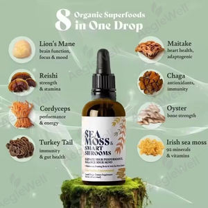 Organik İrlanda deniz yosun sıvı mantar bilişsel için tentür Seamoss mantar özü düşer - Product Image 2