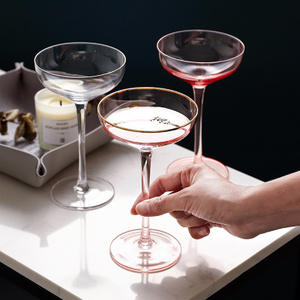 Flûtes de champagne de mariage, logo personnalisé sans plomb, flûtes de champagne de couleur rose, lunettes de champagne avec bord doré, 150ml - Product Image 2