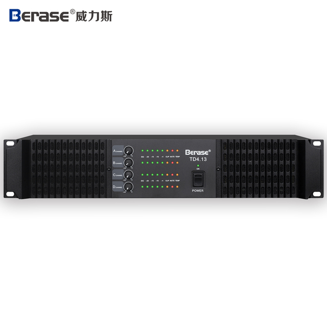 Power Amplifier Professional 2600Watts 4 Channel*1300W 1U Class D Class TD Professional Subwoofer Amplifier