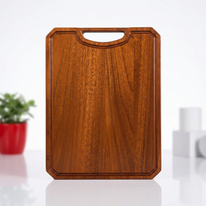 Planche à découper en bois massif avec poignée et rainure pour les jus, grande planche à découper en bois pour la cuisine - Product Image 4