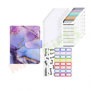 ¡Gran stock! Carpeta de anillas A7 barata al por mayor, cubierta de cuero para cuaderno, mini Carpeta de presupuesto con sobre de efectivo, billetera con cremallera - Product Image 3