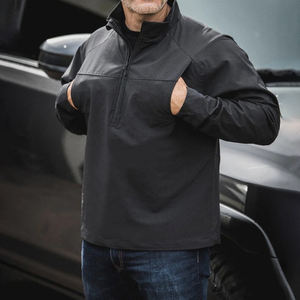 Pull-over sport pour homme personnalisé à col montant <span class=keywords><strong>zippé</strong></span>, épais, à séchage rapide et à manches longues - Product Image 1