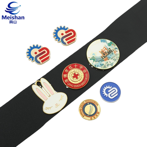 Insignia Cultural Tradicional de Aleación Metálica Esmaltada Azul Vintage con Patrón de Nubes de Meishan y Relieve de Tinta al Estilo Pintura a la Tinta del Horizonte del <span class=keywords><strong>Atardecer</strong></span> junto al Mar - Product Image 2