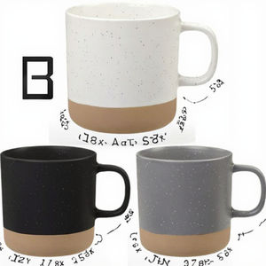Ensemble de tasses en céramique au design nordique avec logo personnalisé, poterie moderne personnalisée pour le lait et le café, compatible lave-vaisselle et micro-ondes - Product Image 3