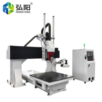 Routeur CNC 5 axes HJD1212-S5 avec tête rotative AC, commande Syntec, disque ATC et broche haute vitesse pour le fraisage du bois et de la mousse