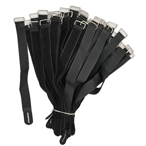Heavy Duty <b>Hook</b> and Loop Metal Buckle Cinch Strap Nylon Adjustable Fastener <b>Hook</b> and Loop Strap <b>With</b> Plastic Buckle - Product Image 1
