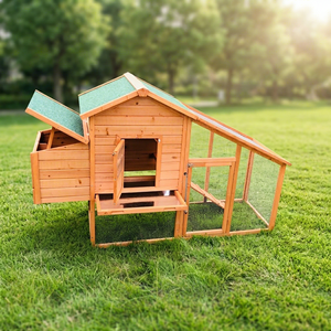 SDC003-A Luxury Wooden <b>Pet</b> House Chicken Coop Print Pattern Laying Hens Outdoor Use Eco-Friendly Farm Roof - Product Image 1