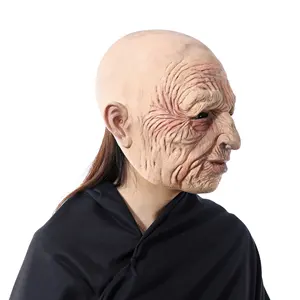 Factory Sale Horror Party Decoration Haunted House Cosplay Props Old Man Headgear With Wrinkle