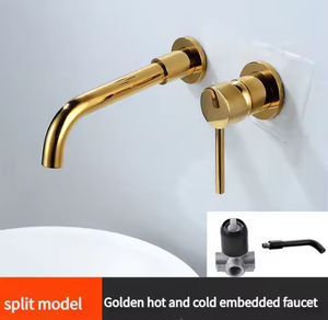 Robinet en laiton monotrou de haute qualité dissimulé à une poignée mitigeur de robinet d'eau chaude et froide moderne pour chambre salon parc extérieur - Product Image 3