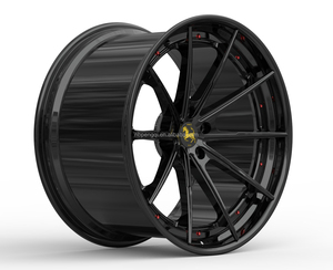 Venta Especial <span class=keywords><strong>de</strong></span> Ruedas <span class=keywords><strong>de</strong></span> 2 Piezas para Automóviles <span class=keywords><strong>de</strong></span> Pasajeros con Barril Negro Brillante, Pernos Rojos y Tapa Central Personalizable para <span class=keywords><strong>Ferrari</strong></span> 296 GTS - Product Image 2