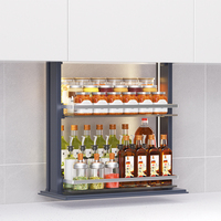 Panier élévateur électrique intelligent et moderne avec structure métallique pour rangement en armoire supérieure de cuisine (garantie 5 ans)