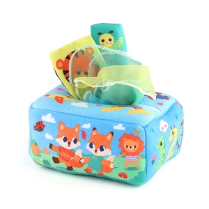 Juguete de Tela Suave para Bebés, Estimulación Visual Sensorial, Juguete de Caja de Pañuelos para Niños Pequeños, Aprendizaje Educativo - Product Image 1