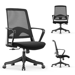 ZITAI Table et chaise de bureau à domicile Salon assistant de beauté chaise de bureau support lombaire fixe accoudoir chaise de personnel à mi-dossier - Product Image 1