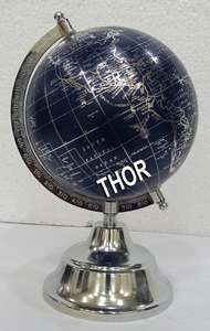 Décoration de bureau et de Table de maison, Globe World tournant de couleur bleue, avec ensemble de 2 supports - Product Image 6