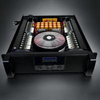 Amplificateur audio professionnel classe TD, 2 canaux, 2x2800W, fonctionnement stable sous une charge de 2 ohms, adapté aux caissons de basses de scène.