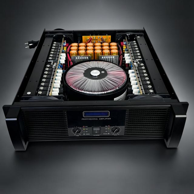 Class TD Professional Audio Amplifier, 2 Channels, 2x2800W, Stable Operation Under 2 Ohms Load, Suitable for Stage Subwoofers.