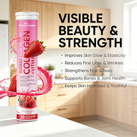 Complément alimentaire de beauté au collagène OEM, comprimés effervescents avec vitamine C 500 mg